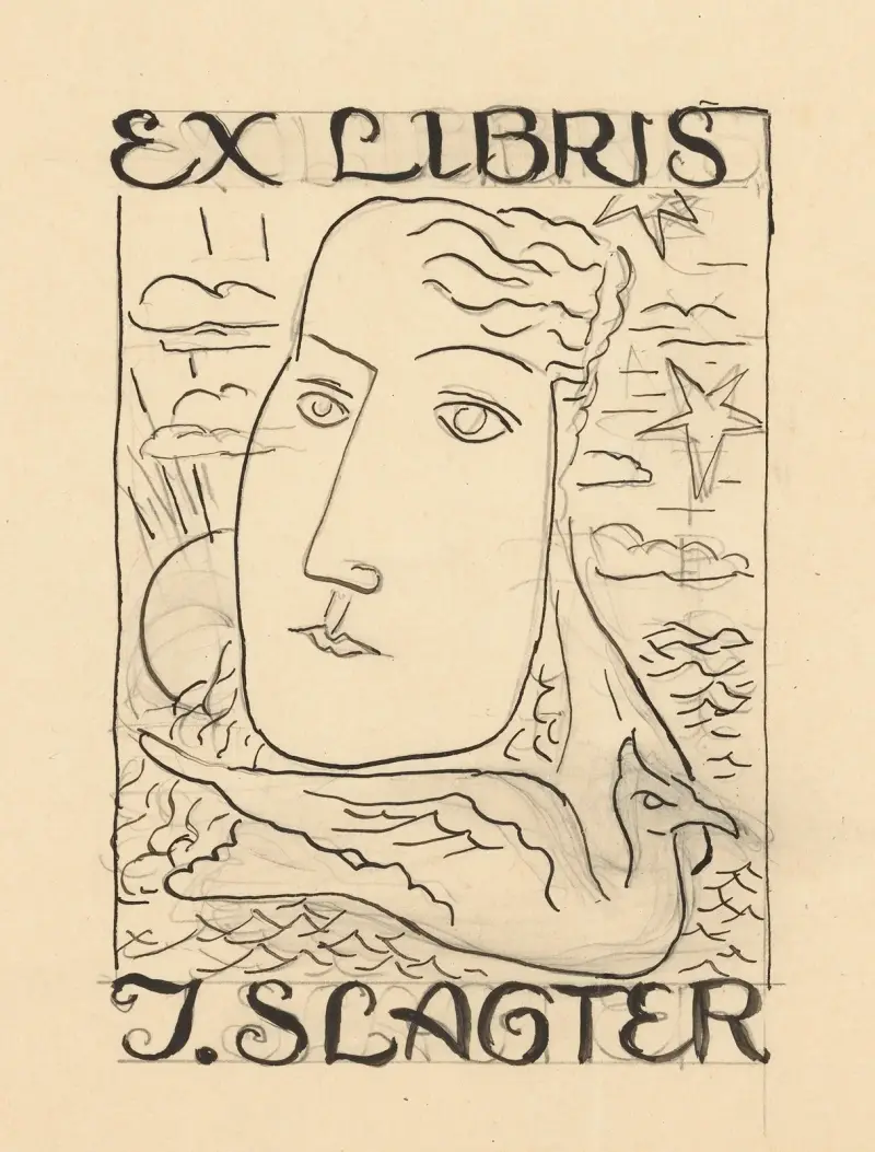 Ex libris J. Slagter av Leo Gestel