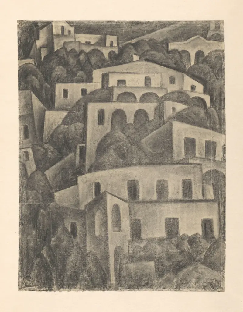 Vy över Positano av Leo Gestel