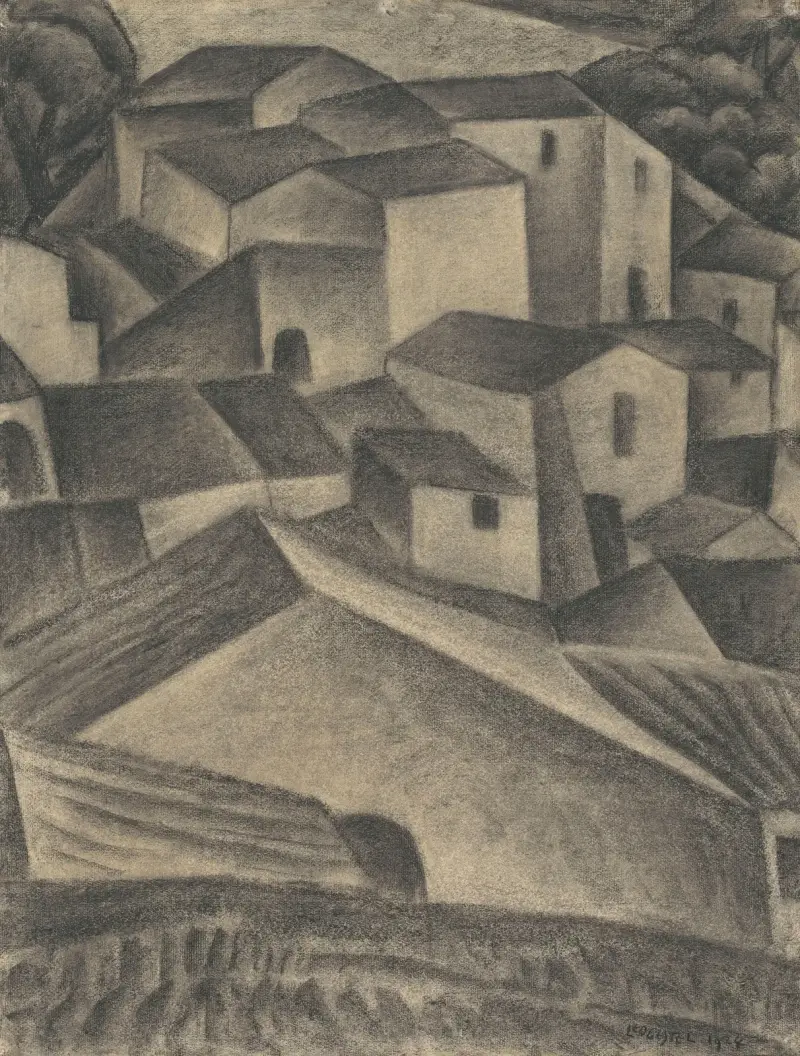 Hus i en italiensk by av Leo Gestel