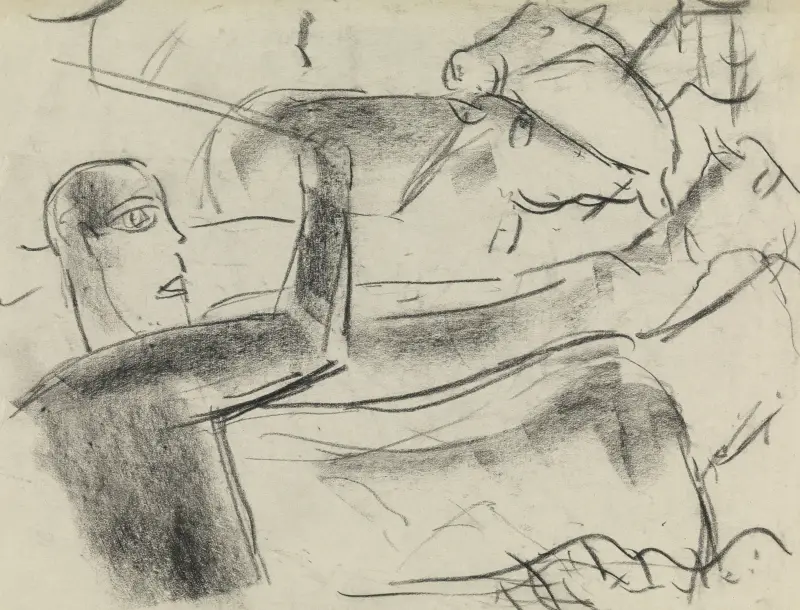 Pojke som driver på kor av Leo Gestel