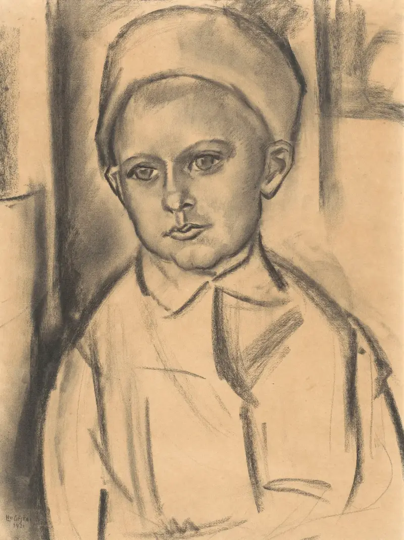 Pojkporträtt av Leo Gestel