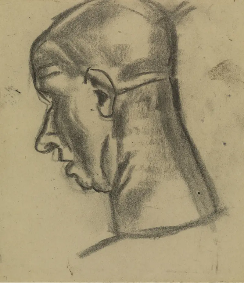 Mannenkop 3 av Leo Gestel