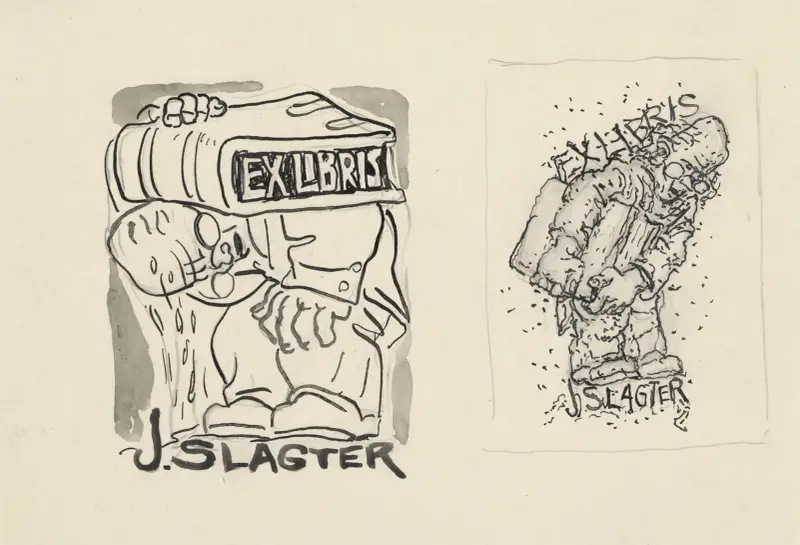 Ontwerp ex libris voor J. Slagter av Leo Gestel