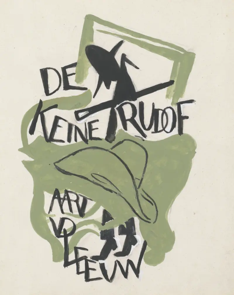 Design för bokband till De Kleine Rudolf av Aart van der Leeuw av Leo Gestel