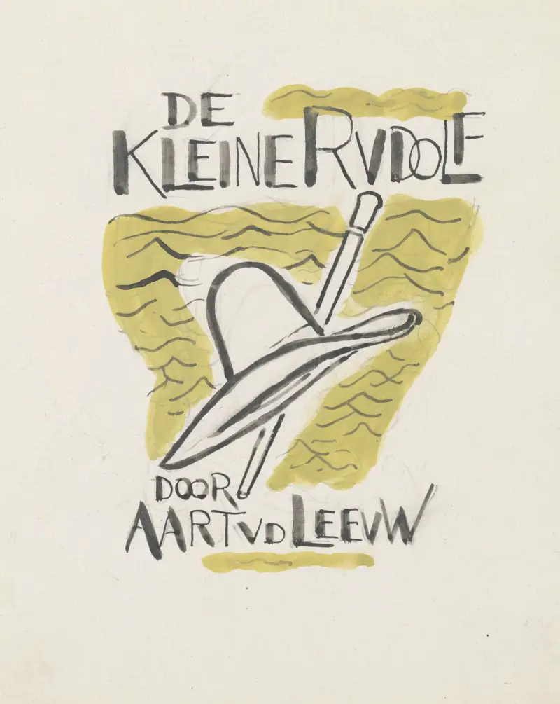 Entwurf für den Bucheinband von De Kleine Rudolf von Aart van der Leeuw – Nr. 2 von Leo Gestel