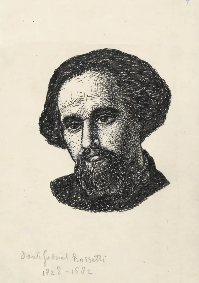 Porträtt av Dante Gabriel Rossetti av Leo Gestel