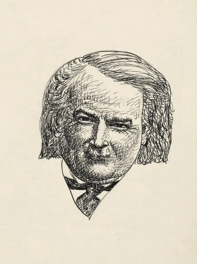 Porträtt av David Lloyd George av Dwybor av Leo Gestel