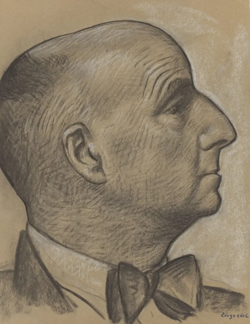 Porträtt av en man med fluga av Leo Gestel