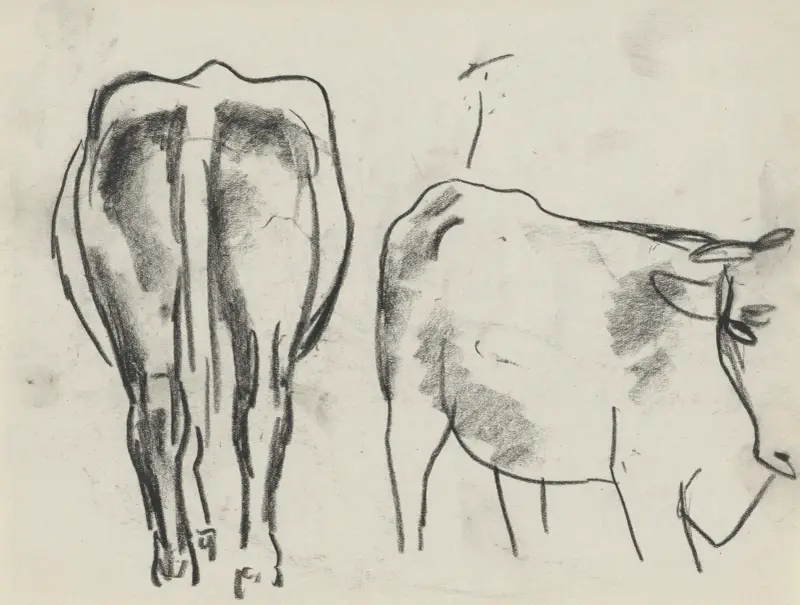 Skiss av en ko 2 av Leo Gestel