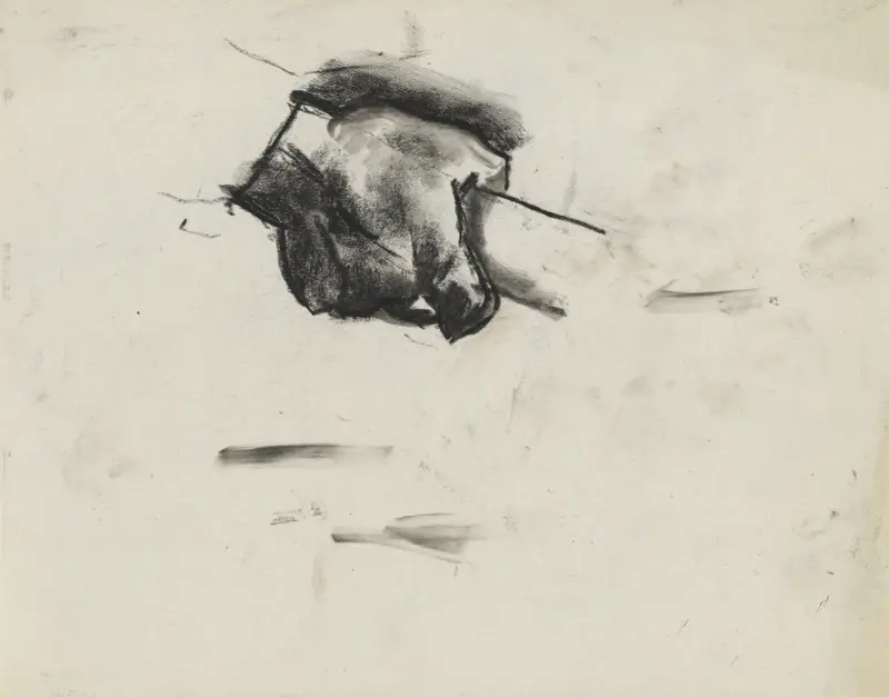 Skissblad med handstudie av Leo Gestel