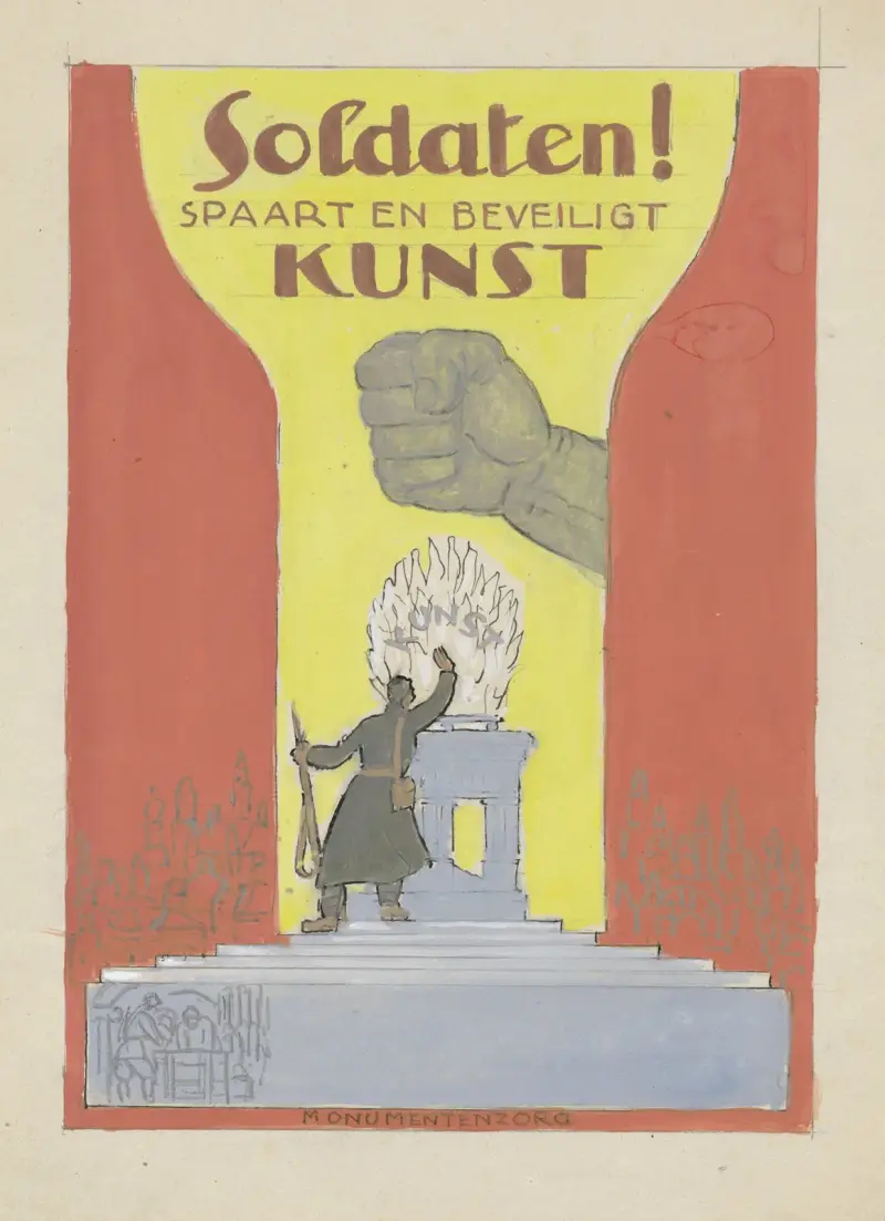 Soldaten! Spaart en beveiligt kunst, 1939 von Leo Gestel