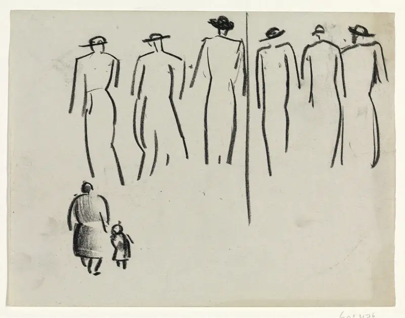 Studie van diverse figuren av Leo Gestel