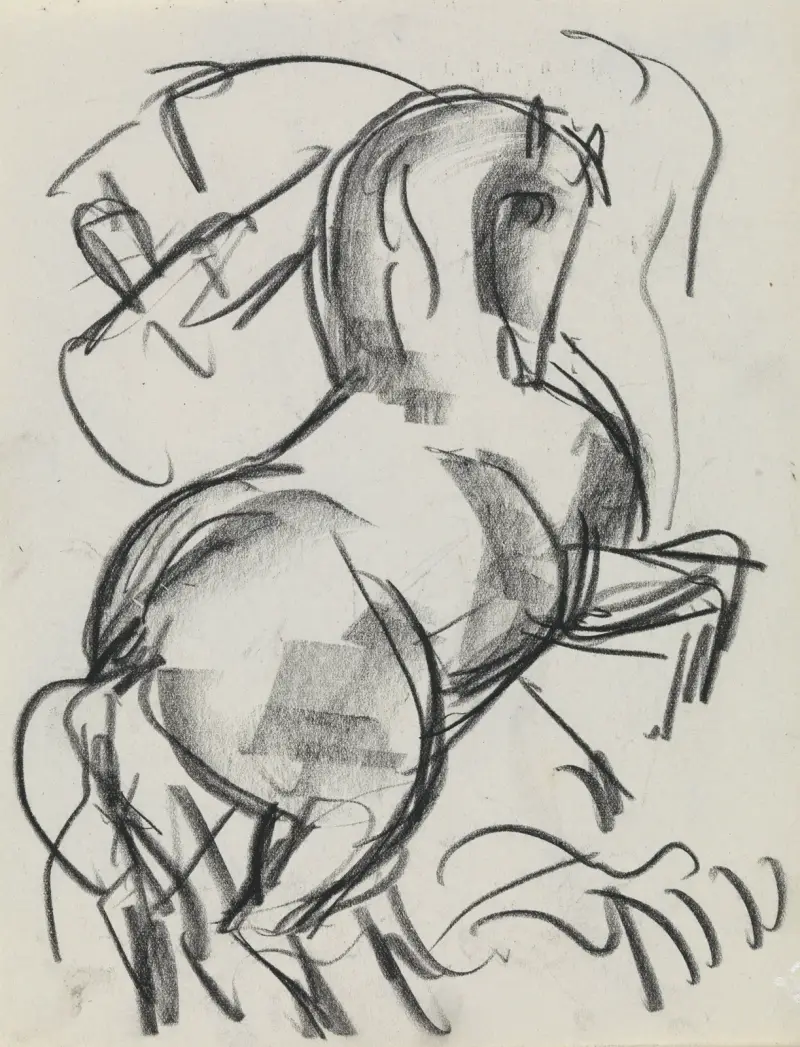 Studieblad med häst 3 av Leo Gestel