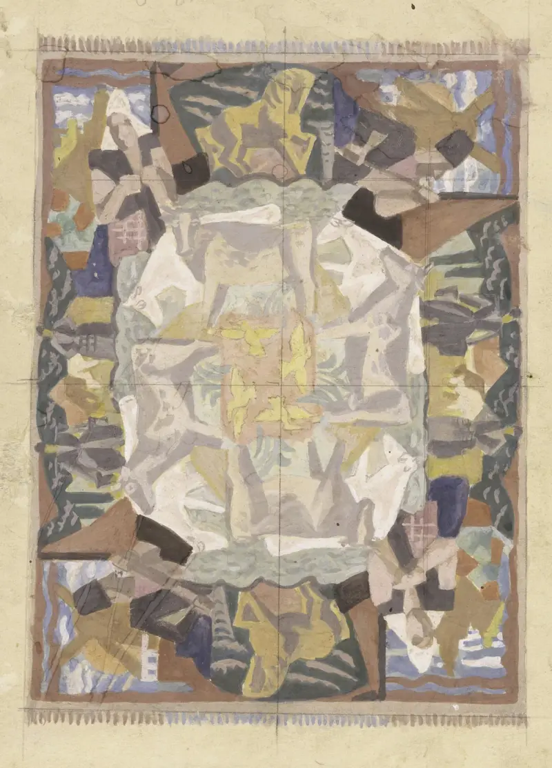 Tapijtontwerp motief ‘Hollland’ av Leo Gestel