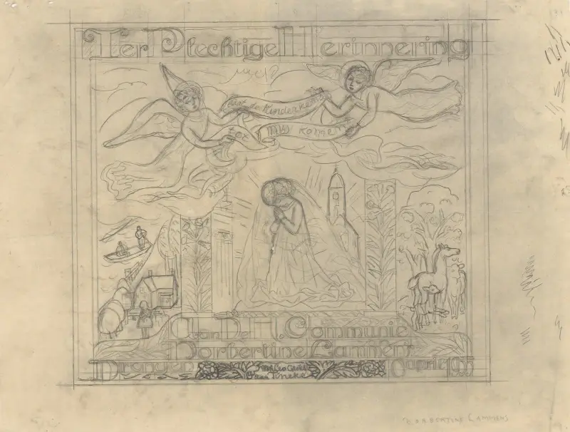 Ter plechtige herinnering aan de heilige communie Norbertine Lammers av Leo Gestel