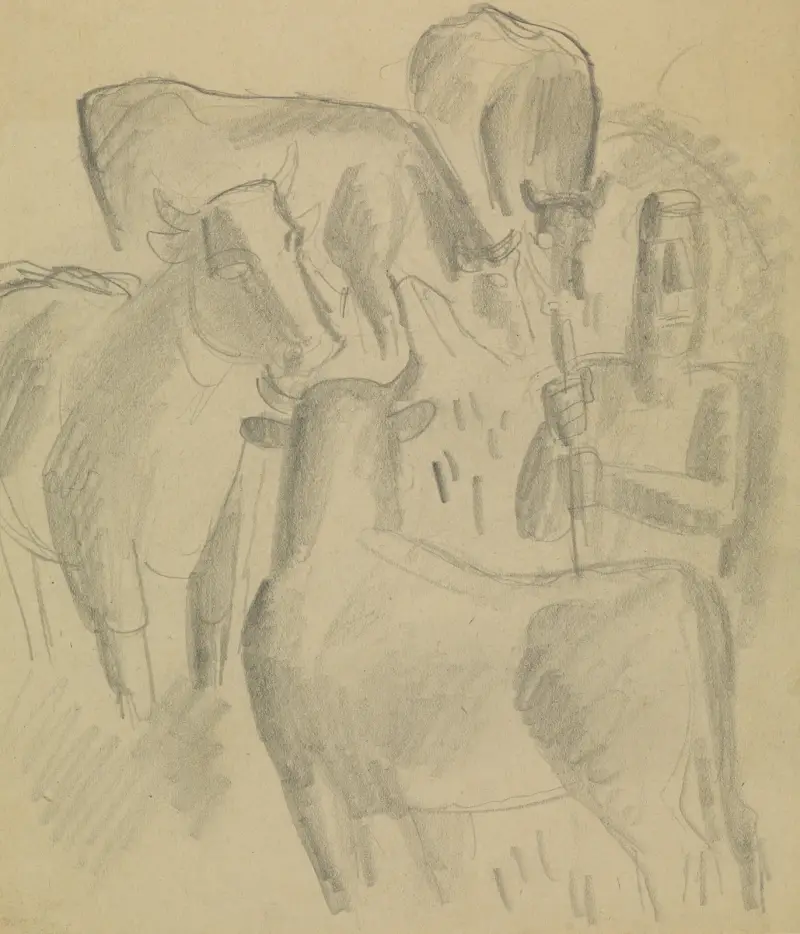 Fyra kor och en bonde av Leo Gestel