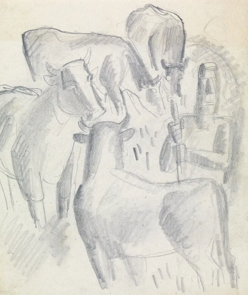 Vier koeien en een boer av Leo Gestel