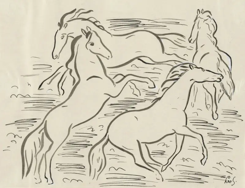 Fyra hästar av Leo Gestel