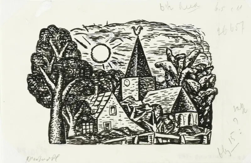 Vinjett för biografi om Gestel av prof. W. van der Pluym av Leo Gestel