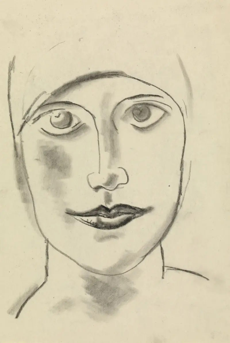 Kvinno huvud av Leo Gestel