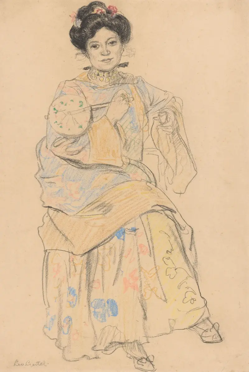 Sittande kvinna à la japonaise av Leo Gestel