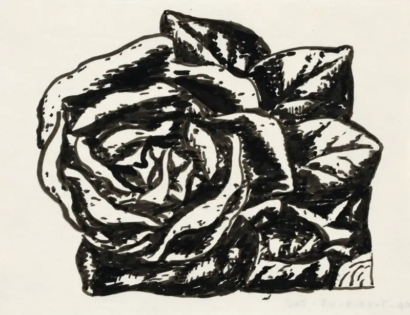 Utan titel (ros) av Leo Gestel