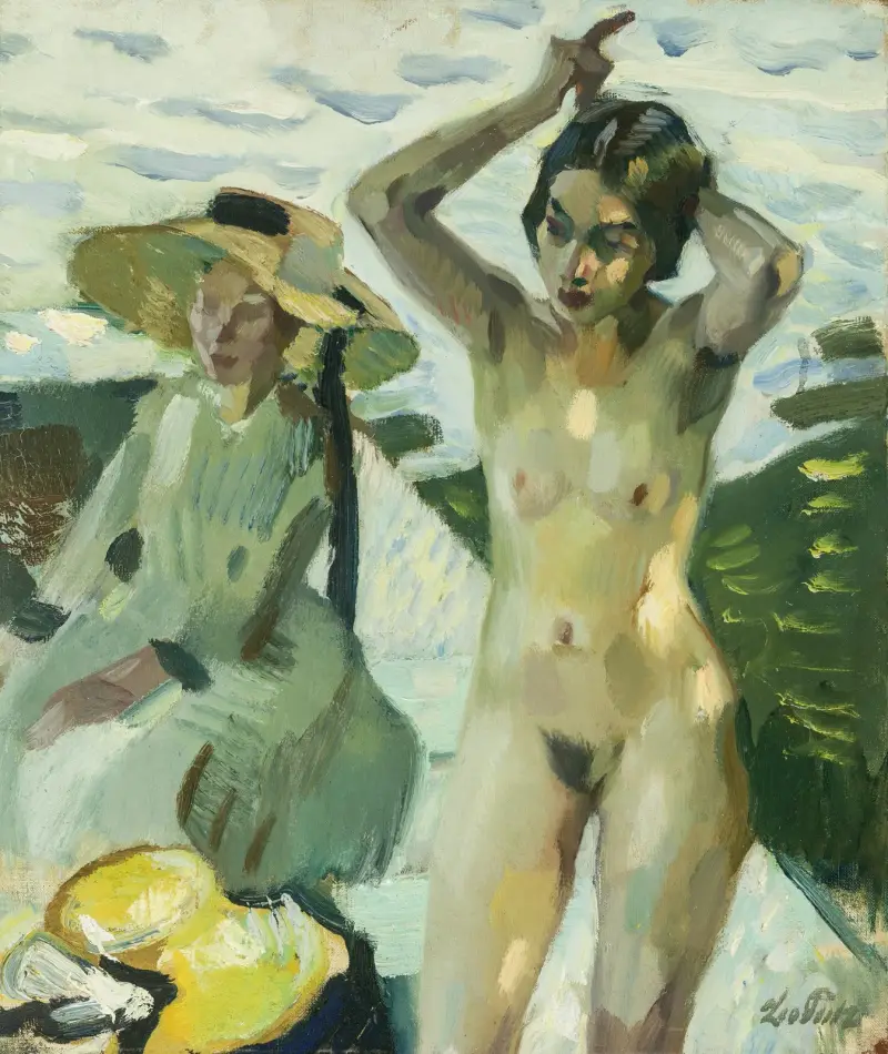 Vid stranden IV (modell Toni Hasch och hennes syster Mina i Hartmannsberg) av Leo Putz