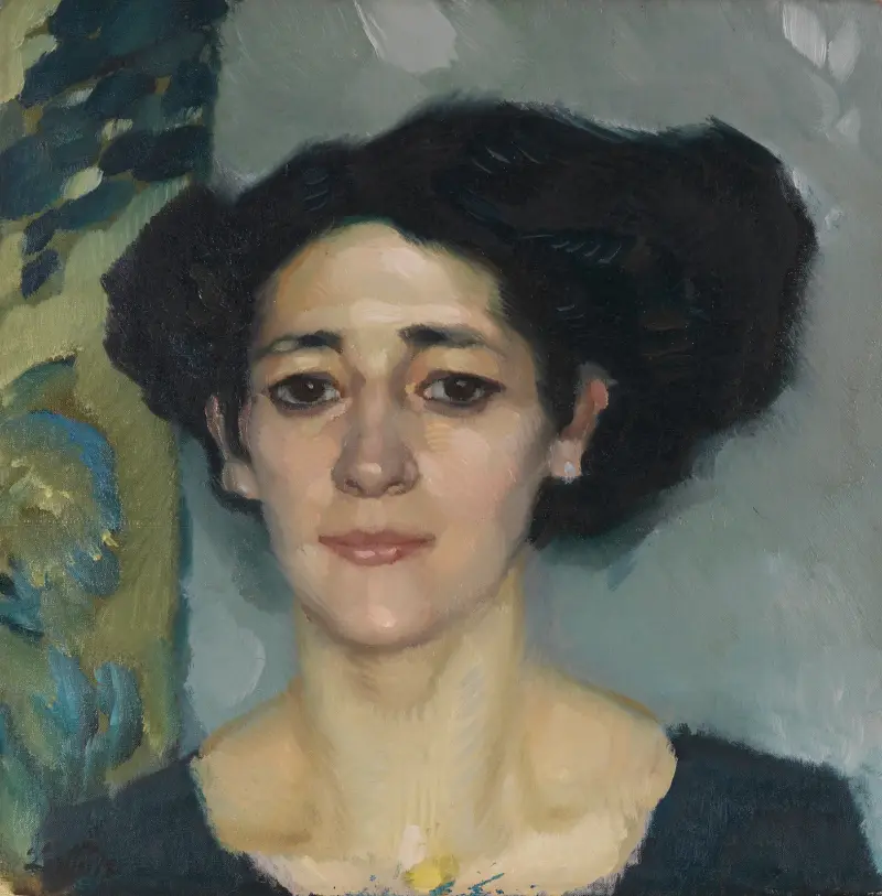 Damenporträt av Leo Putz