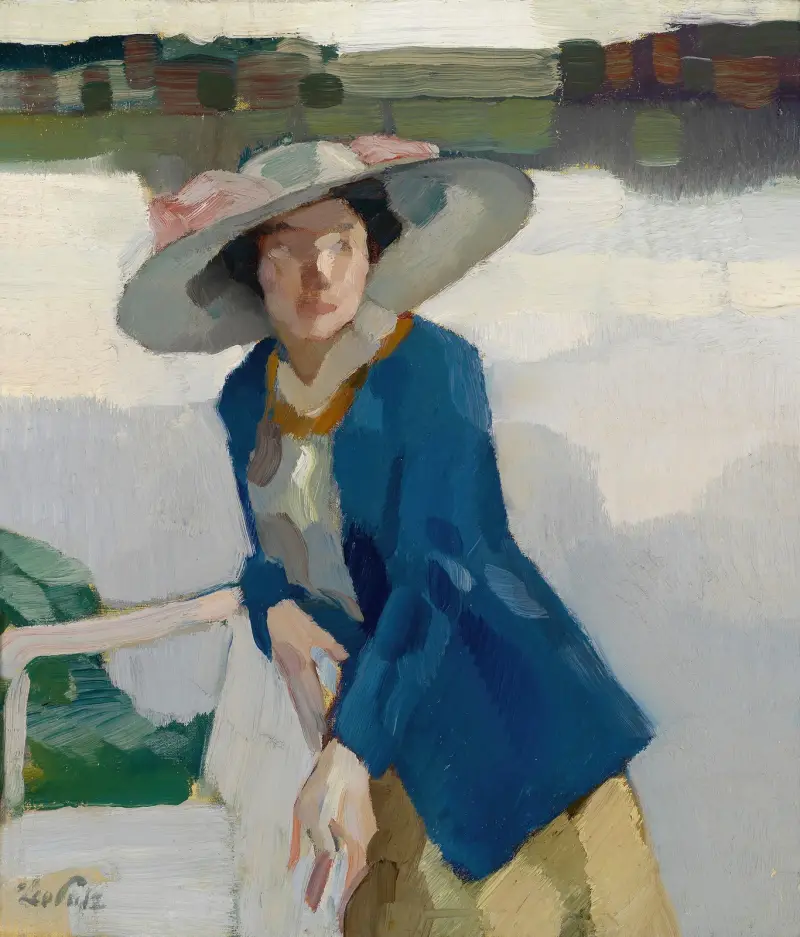 Frieda am Langenbürger See (c1909) av Leo Putz