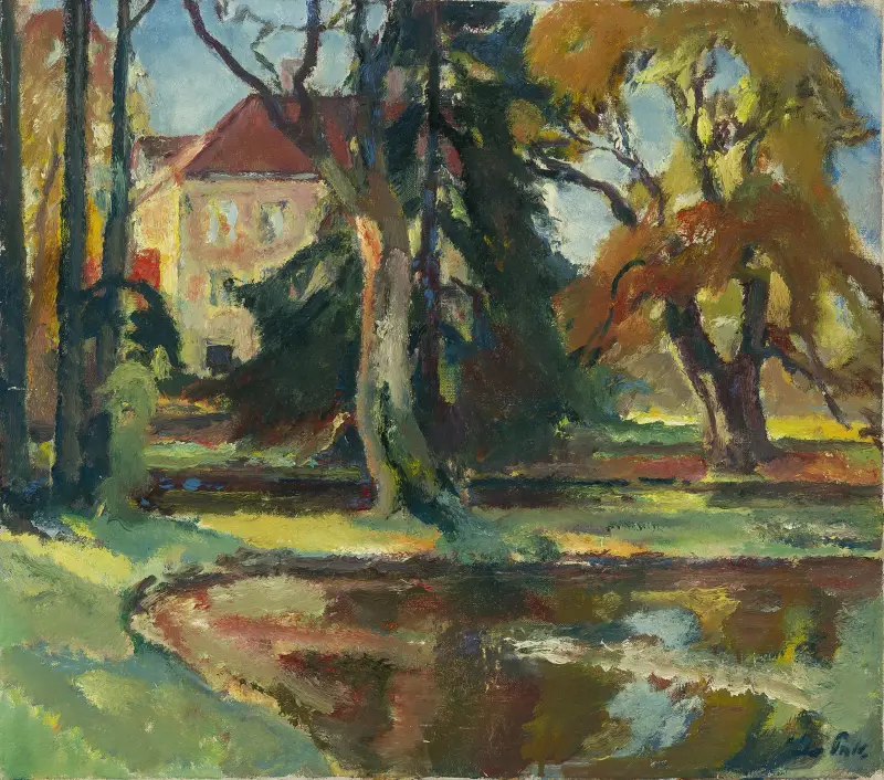 Parken vid Schloss Fußberg i Gauting av Leo Putz