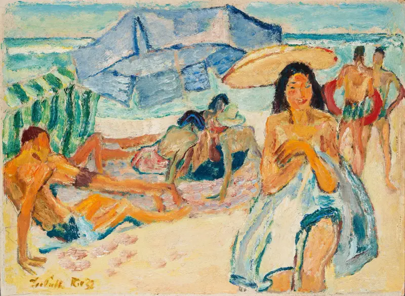 Under det blå parasollet på Copacabana i Rio av Leo Putz
