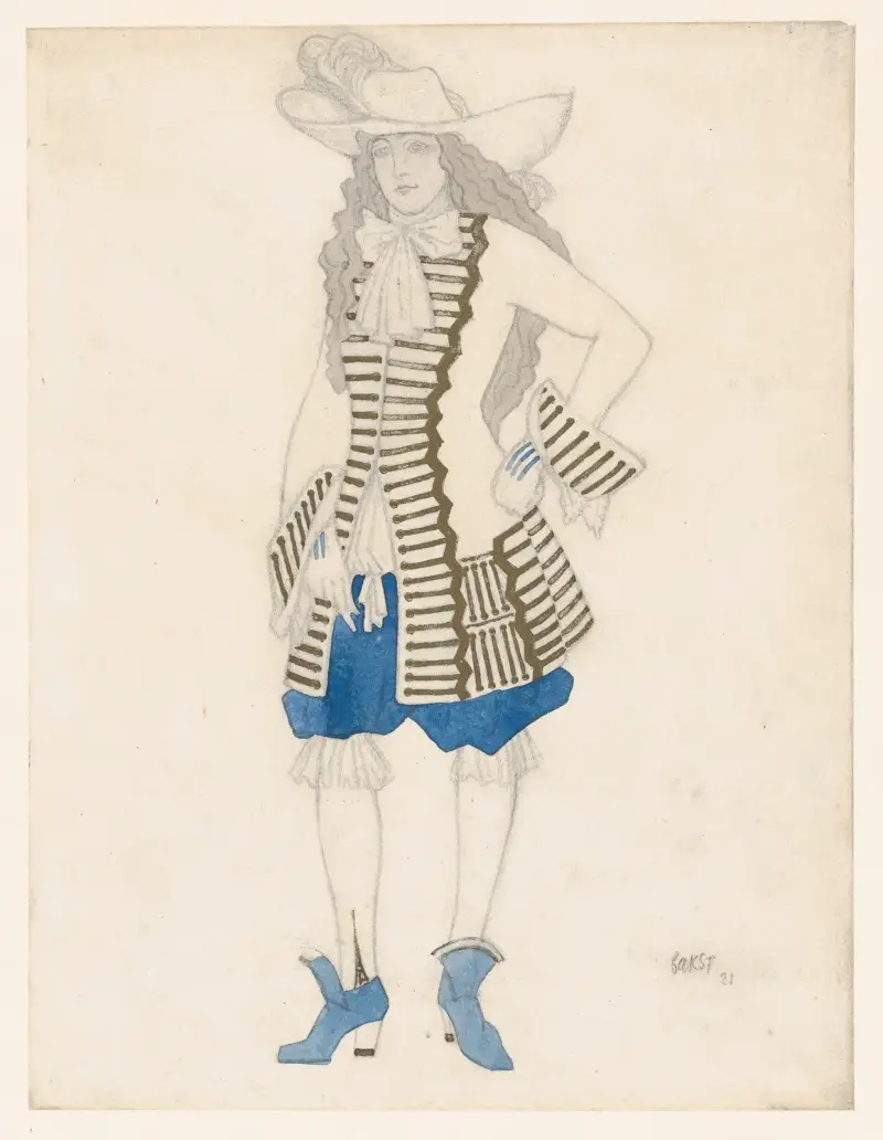 Costume Design for a Courtier, likely for the Ballet ‘La Belle au Bois Dormant’ (Sleeping Beauty) av Léon Bakst