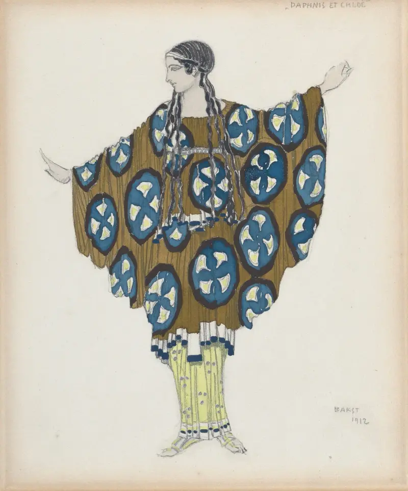 Costume Design for a Woman from the Village, for the Ballet ‘Daphnis and Chloé’ av Léon Bakst