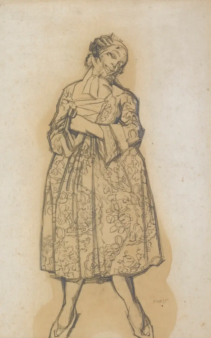 Costume Design For Dorothée From Les Femmes De Bonne Humeur av Léon Bakst