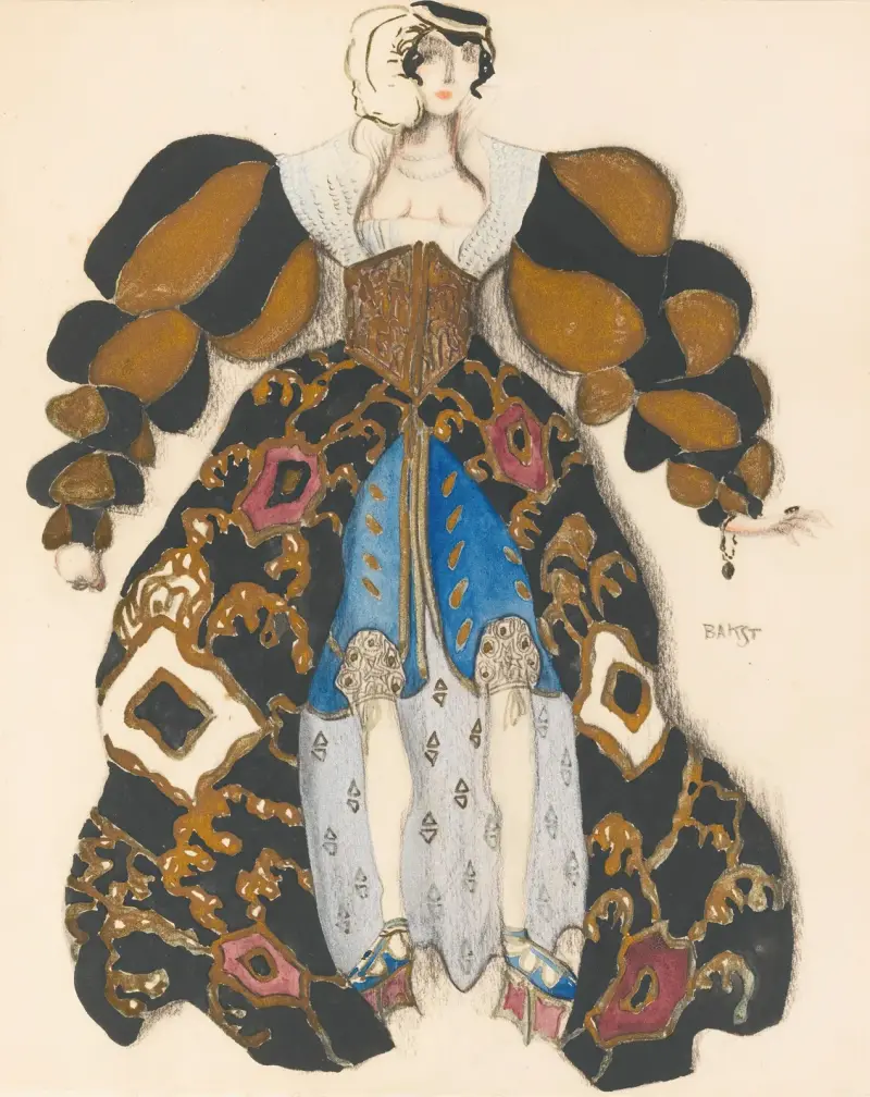 Kostümentwurf für Potiphars Frau in Die Legende von Josef – Nr. 1 von Léon Bakst