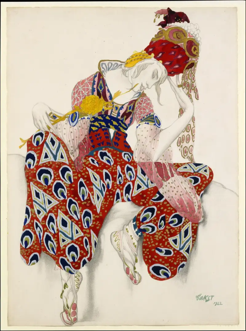 Costume Study for Vaslav Nijinsky in the Role of Iksender in the Ballet ‘La Péri’ (The Flower of Immortality) av Léon Bakst