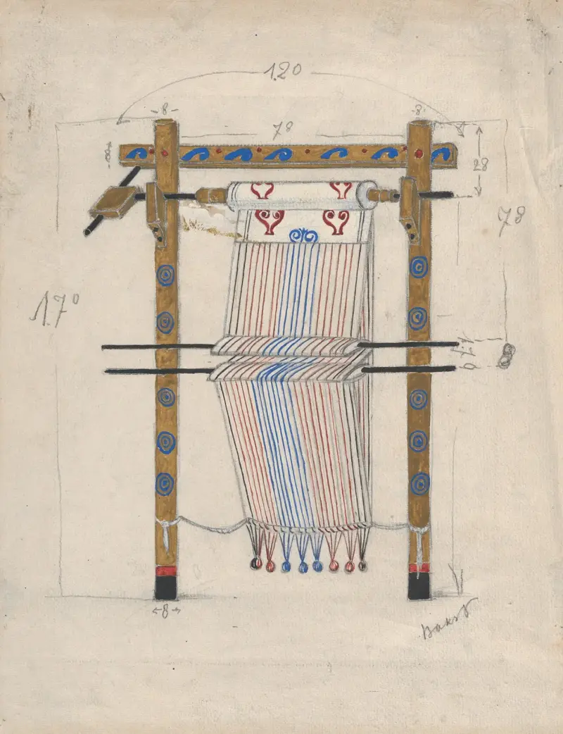 Design for a Loom, possibly for the Ballet ‘Helen of Sparta’ av Léon Bakst