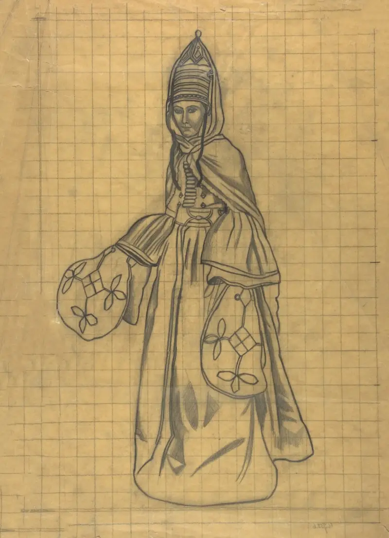 Rysk kvinnlig dräkt av Léon Bakst