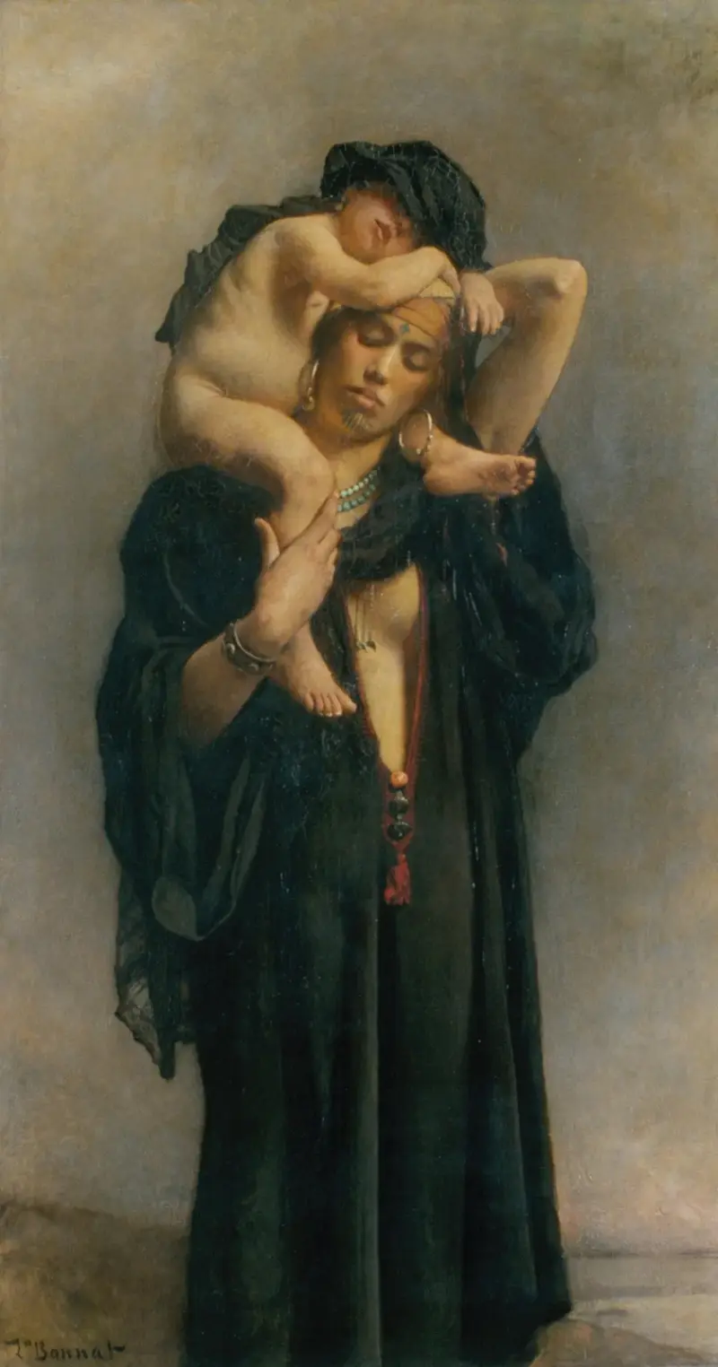 En egyptisk bondkvinna och hennes barn av Léon Bonnat