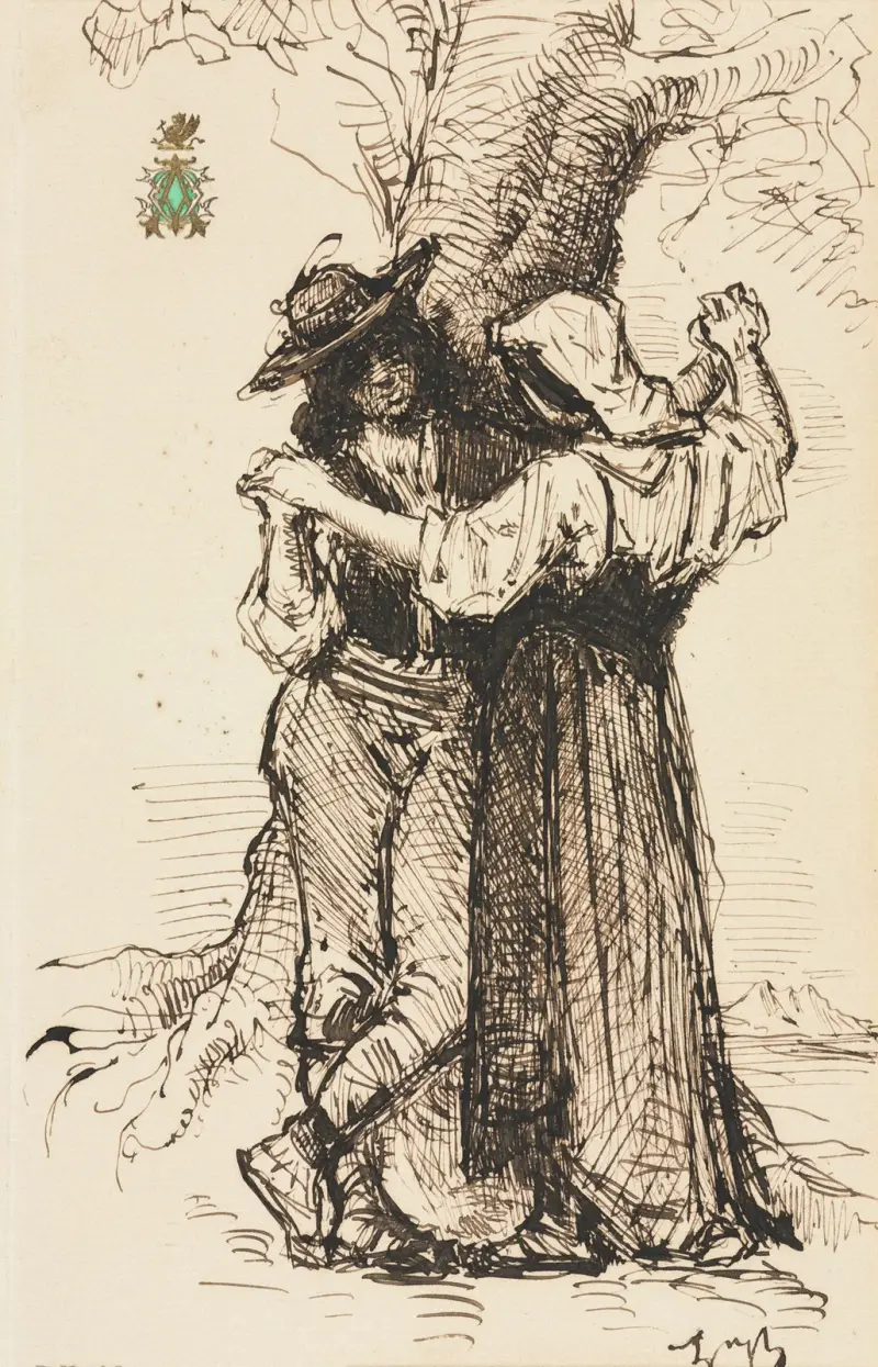 Zaloty pod drzewem, Léon Bonnat