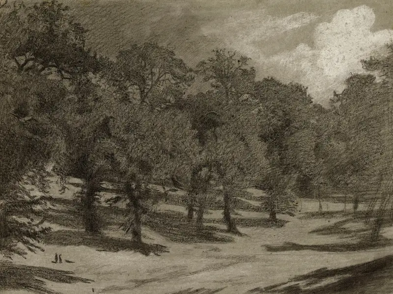 Paysage – orée d’un bois av Léon Bonnat