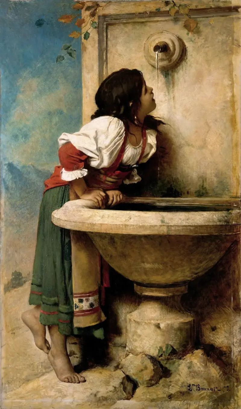 Romersk flicka vid en fontän av Léon Bonnat