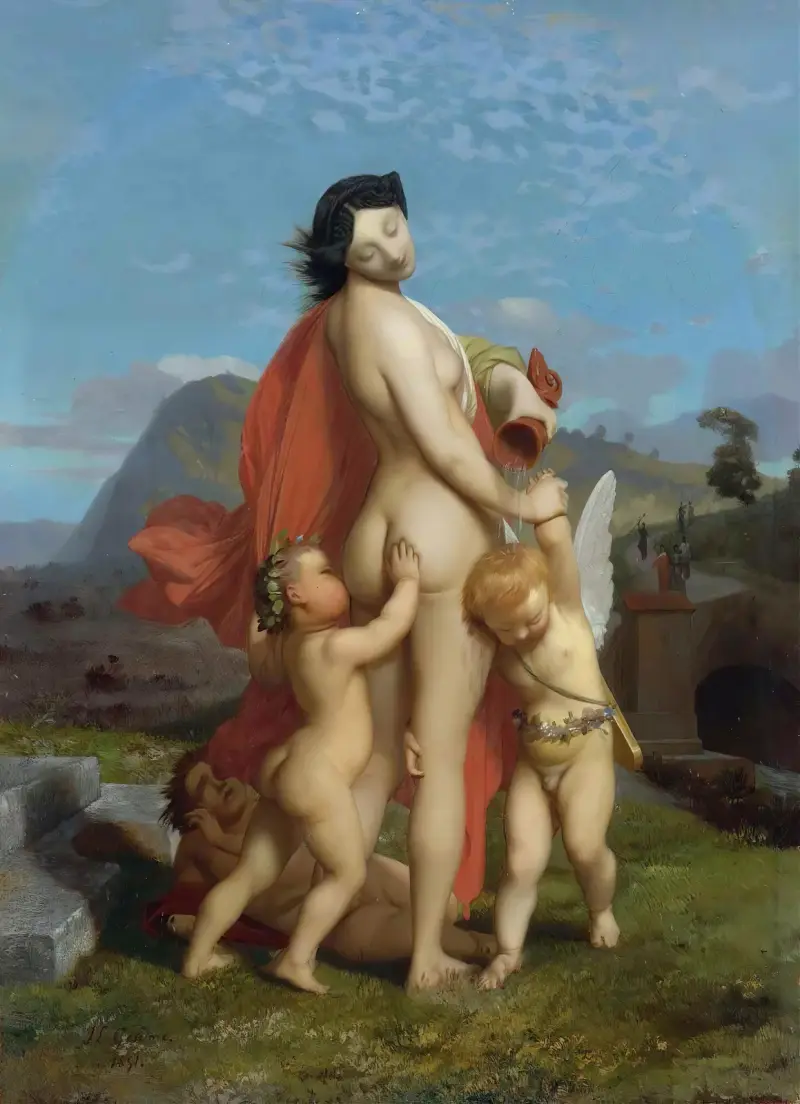 A Young Nymph Teased By Putti av Jean-Léon Gérôme