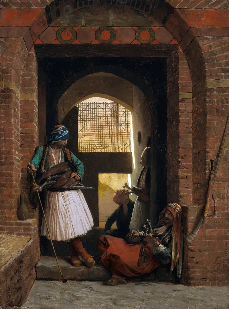 Corps de garde d’arnautes au Caire (1861.) av Jean-Léon Gérôme