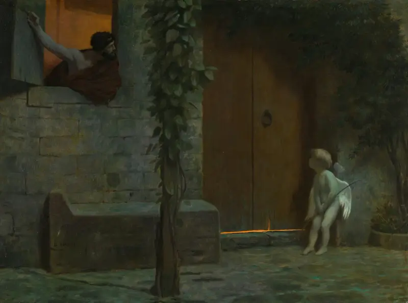 Amor vid dörren i ett oväder av Jean-Léon Gérôme