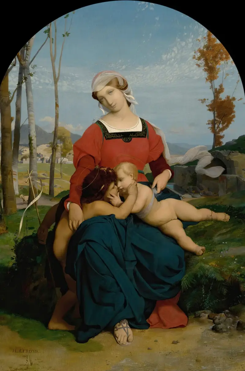 Jungfrun, Jesusbarnet och Johannes döparen av Jean-Léon Gérôme