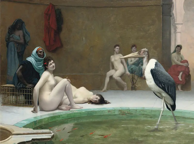 Le Marabout in the Harem bath av Jean-Léon Gérôme