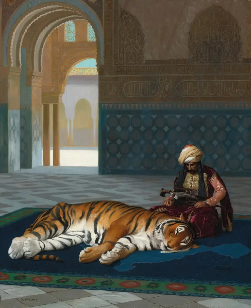 Le Tigre Et Le Gardien av Jean-Léon Gérôme