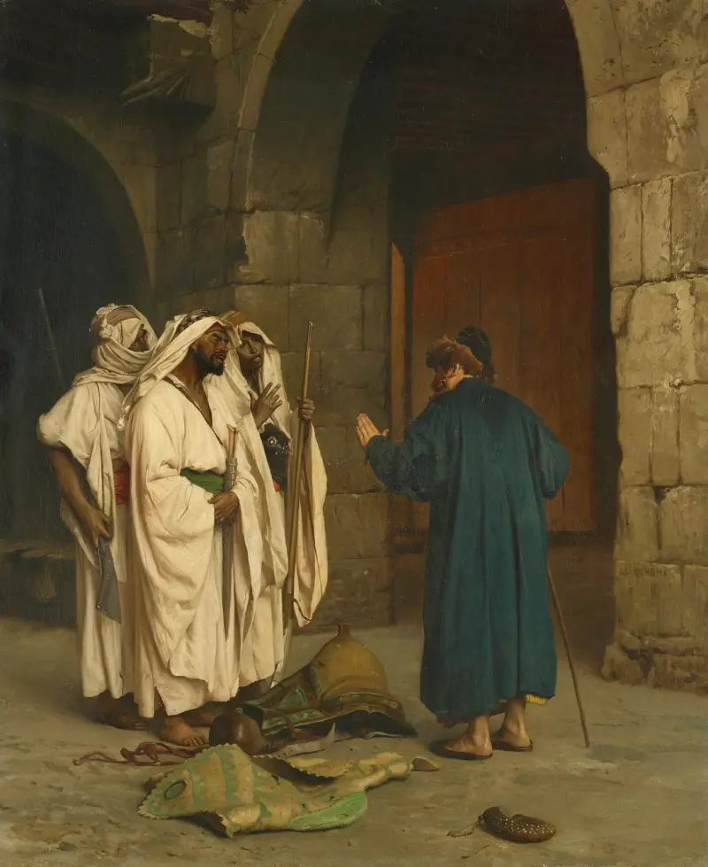 Gammal jude med tre araber av Jean-Léon Gérôme