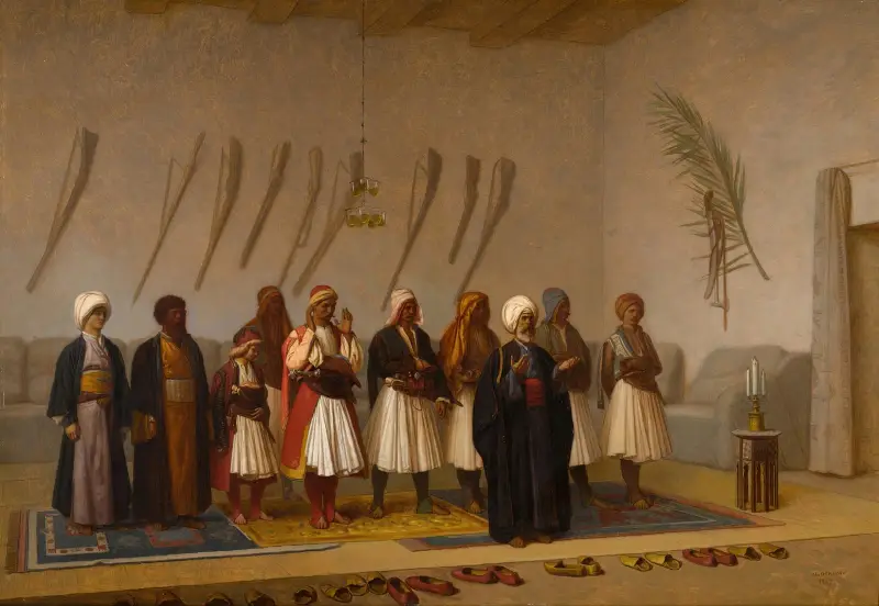 Bön i arnauthövdingens hus av Jean-Léon Gérôme